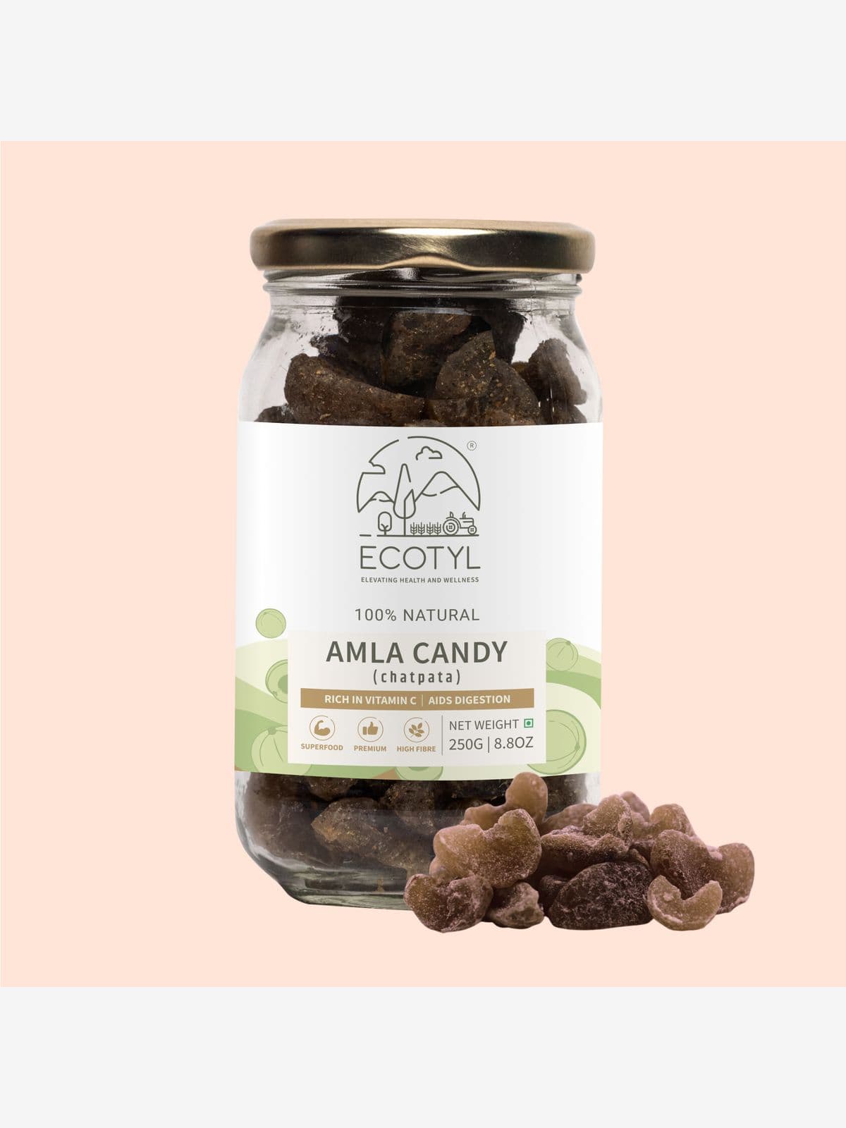 Ecotyl Amla Candy (Chatpata) | After Meal Digestive | Good for Gut Health | 250g