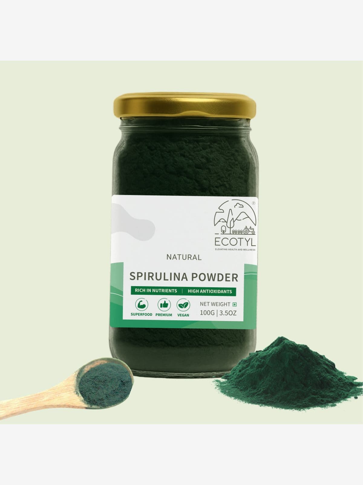 Ecotyl Spirulina Powder | Superfood | High Protein & Nutrients | 100g