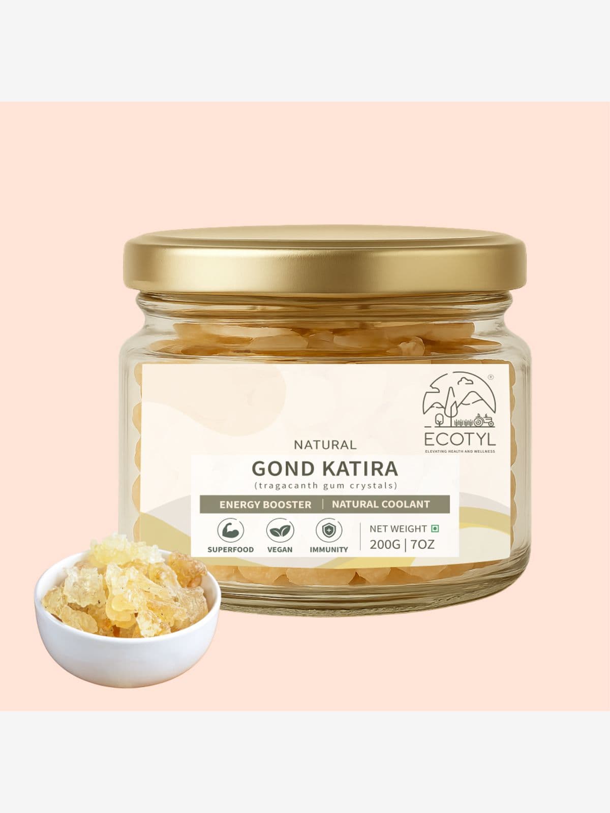 Ecotyl Gond Katira | Natural Cooling Gum | Supports Digestion | 200g