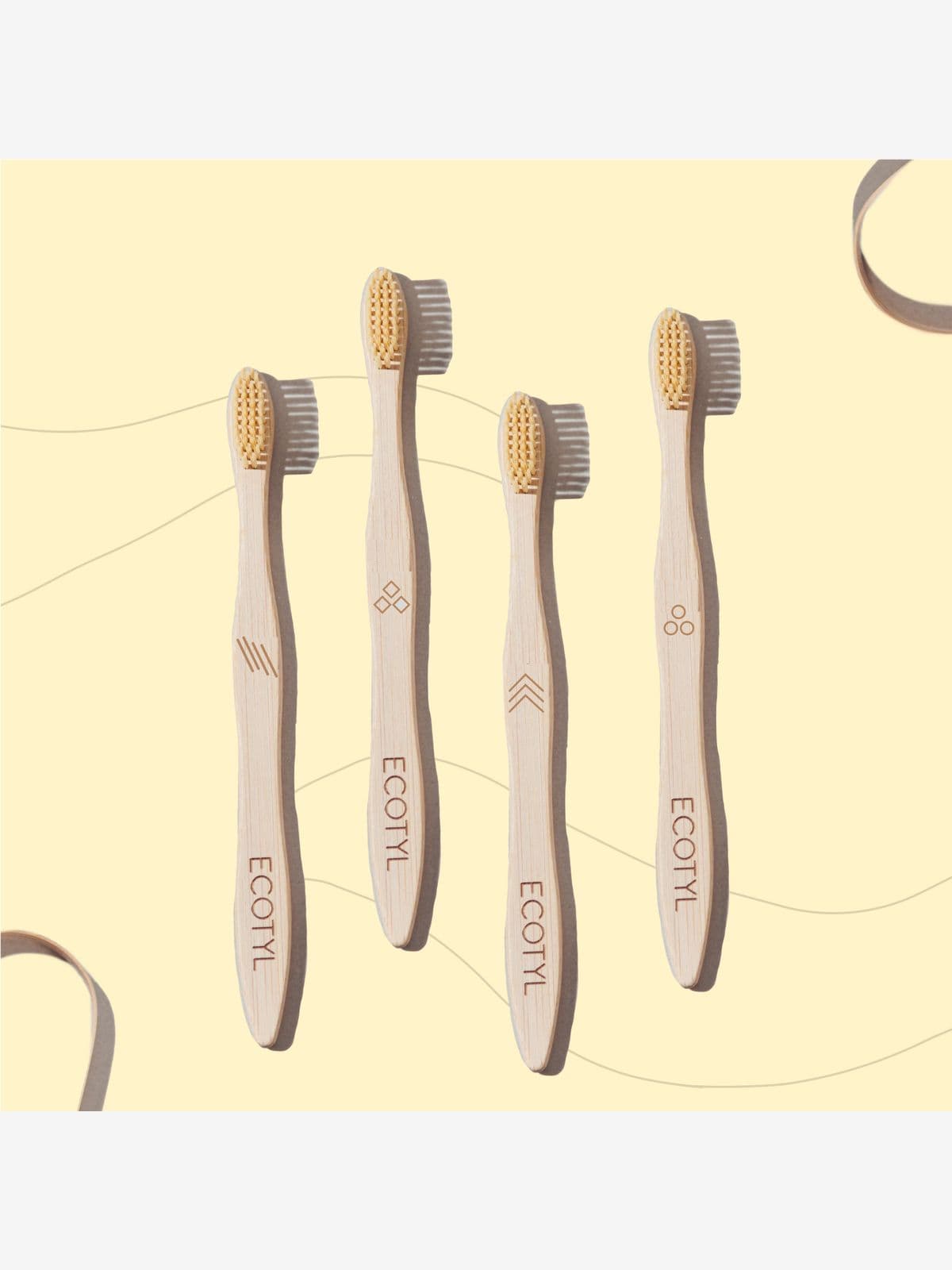 Ecotyl Bamboo Tooth Brush | Ultra Soft Bristles | Thorough Cleaning | Set of 4