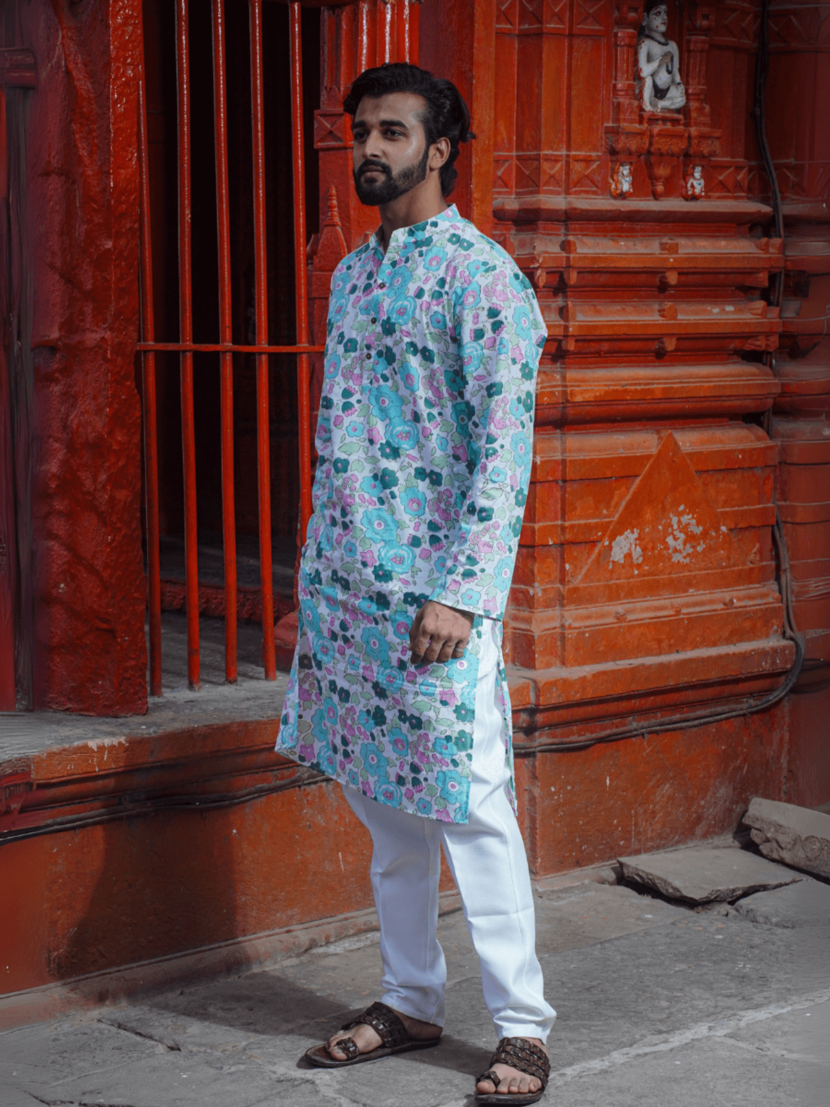 Blushing Sky Handblock Kurta