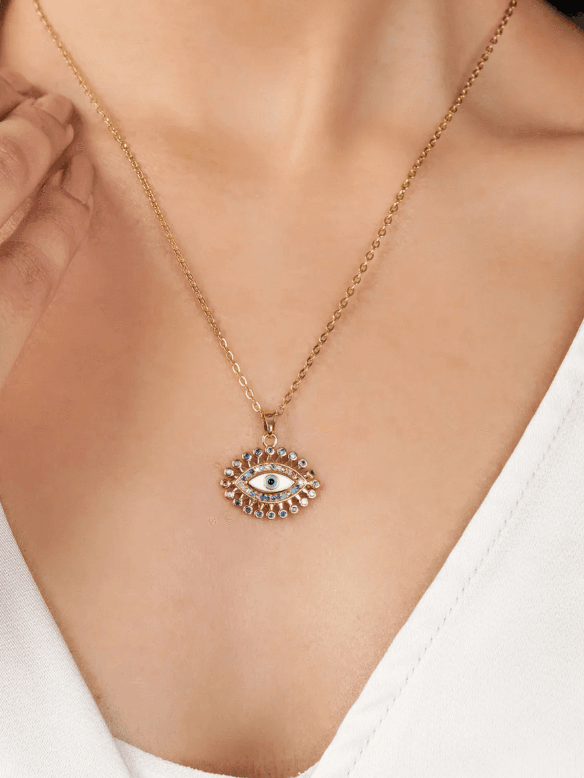 Nazar Vintage Multistone Evil Eye Pendant