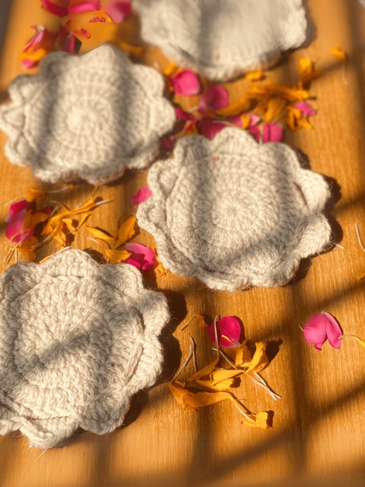 Crocheted Coasters ~ Pure Himalayan Wool
