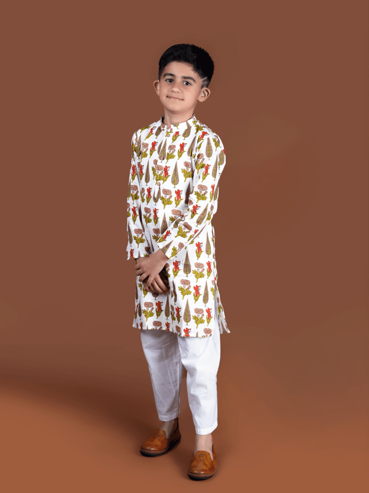 White Gulbhag Kurta Set
