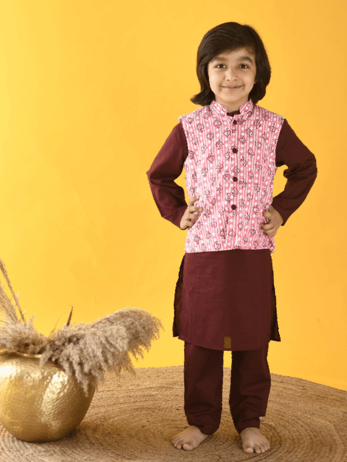 MAROON NEHRU JACKET SET