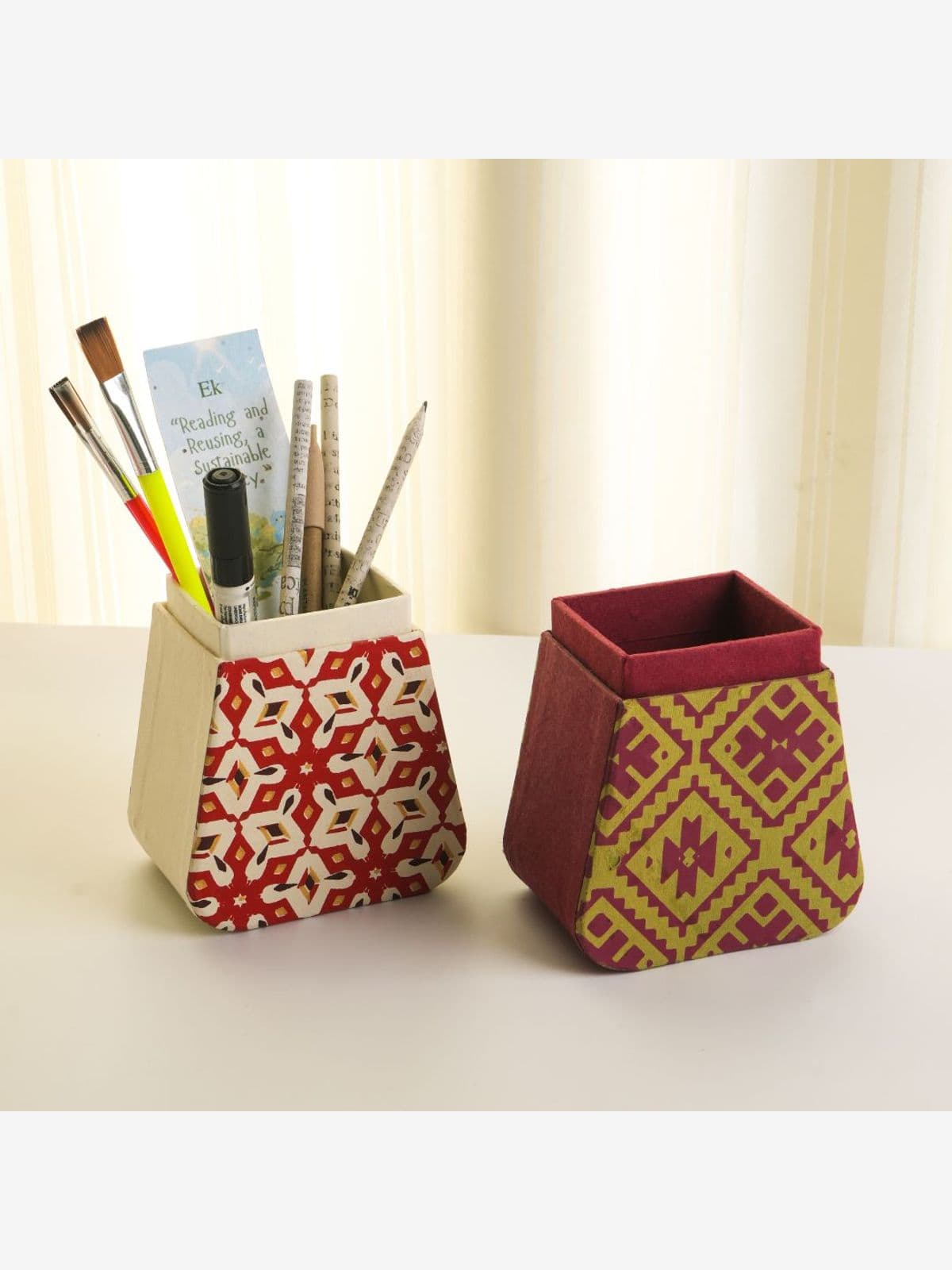 Handmade Paper Pen Stand | Eco-Friendly Desk Organizer
