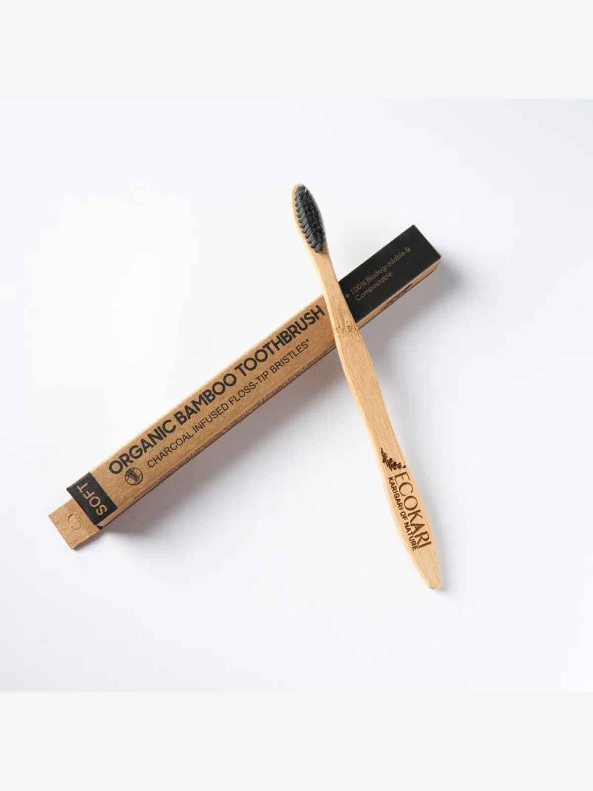 Organic Bamboo Toothbrush with Tongue Cleaner Set