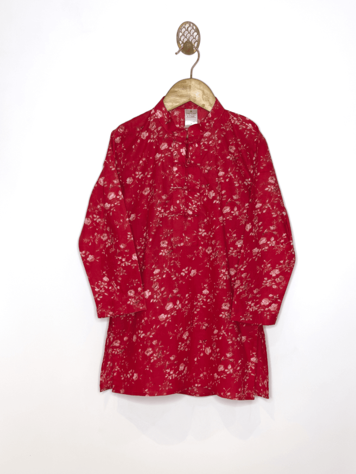 Red Floral Kurta boys