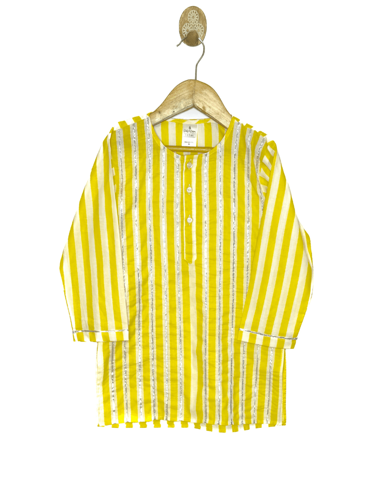 Yellow stripe kurta boys