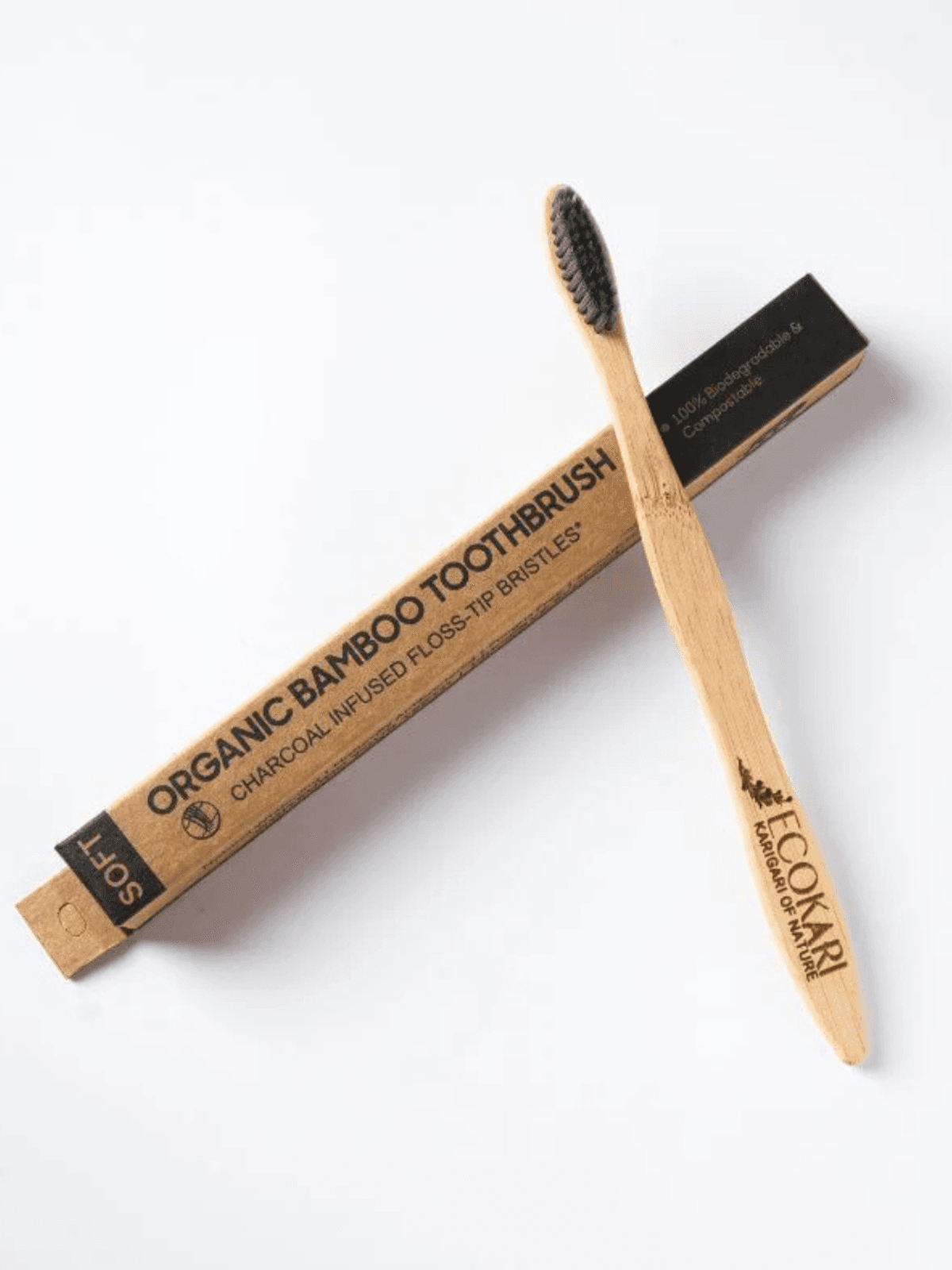 Organic Bamboo Toothbrush with Tongue Cleaner Set