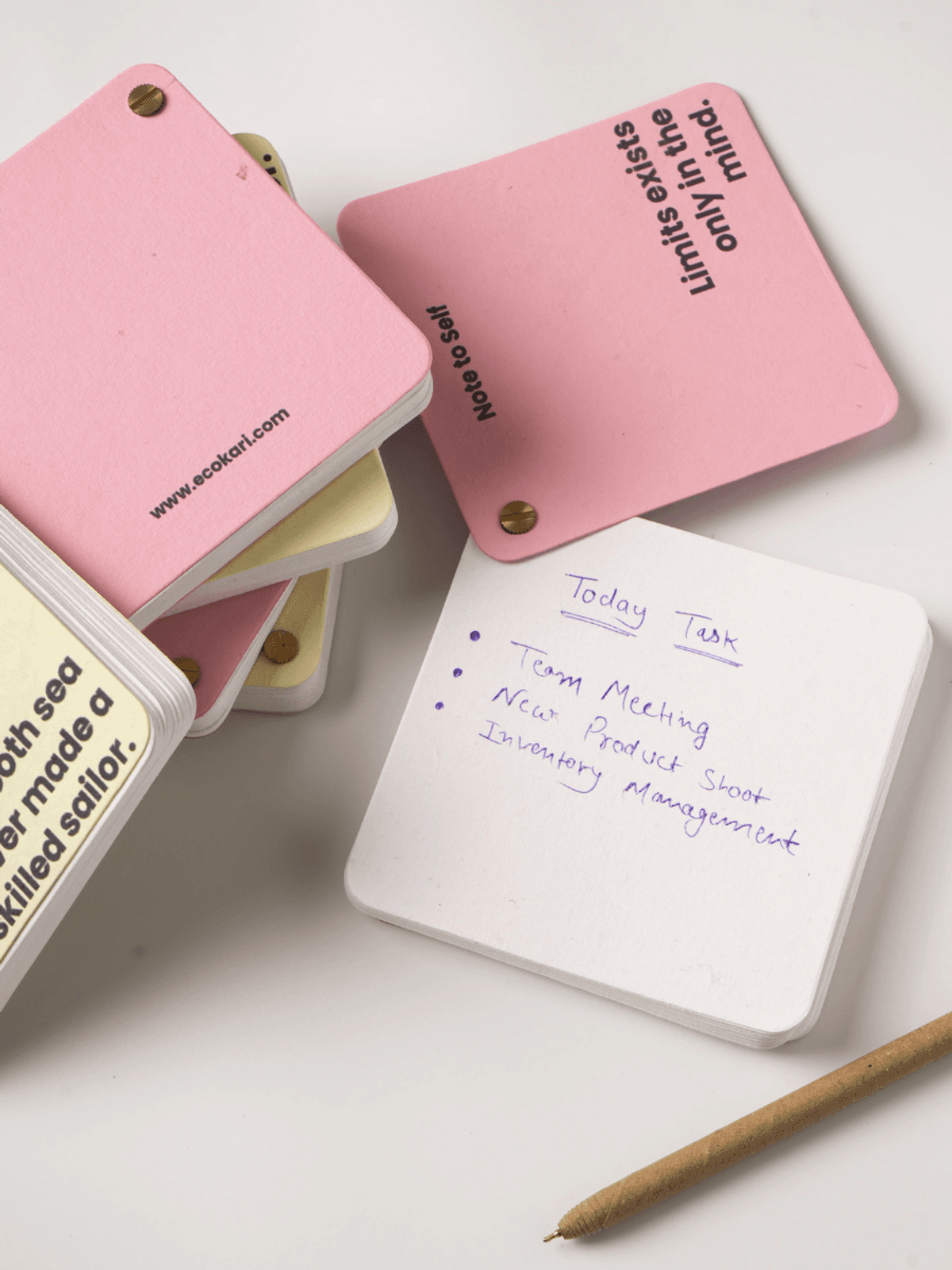 Handmade Paper Flip Notepads | Inspiring Quotes