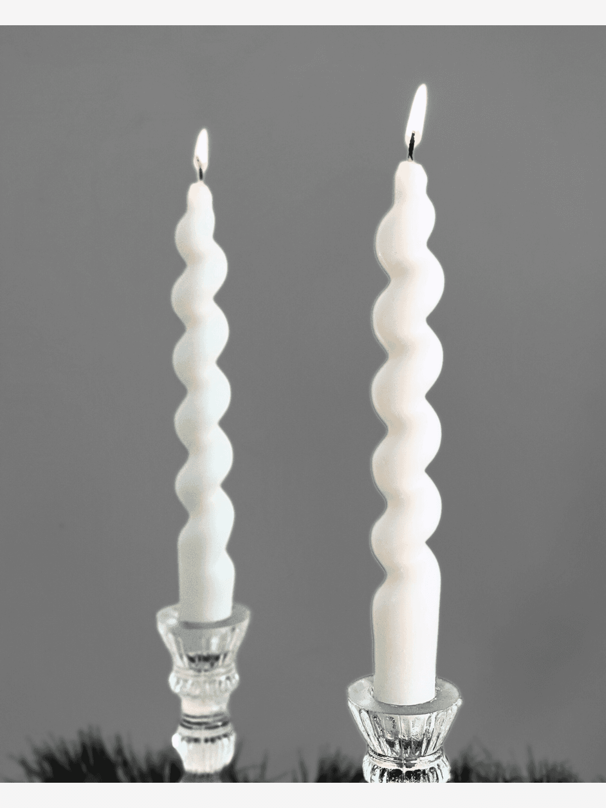 Unscented Spiral Taper Candles, Red, White & Green, Hand-Crafted Unique Table Candles