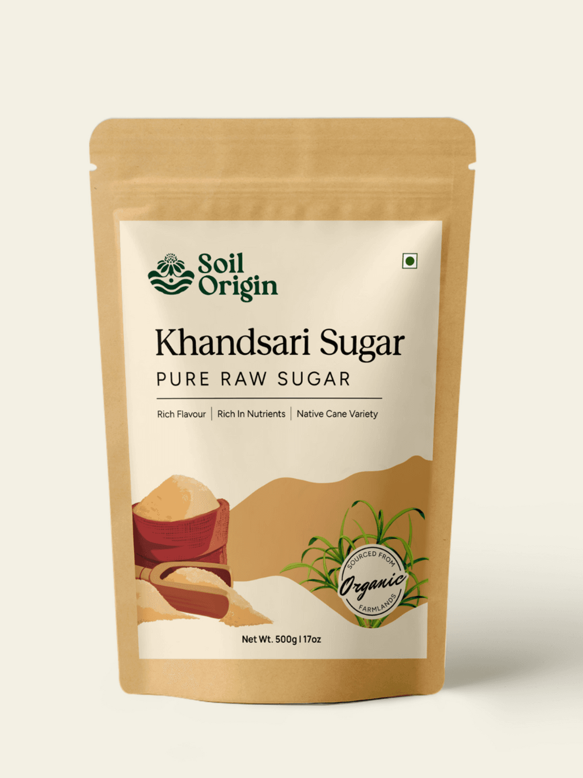 Khandsari Sugar (Raw Sugar) - 500 Gm