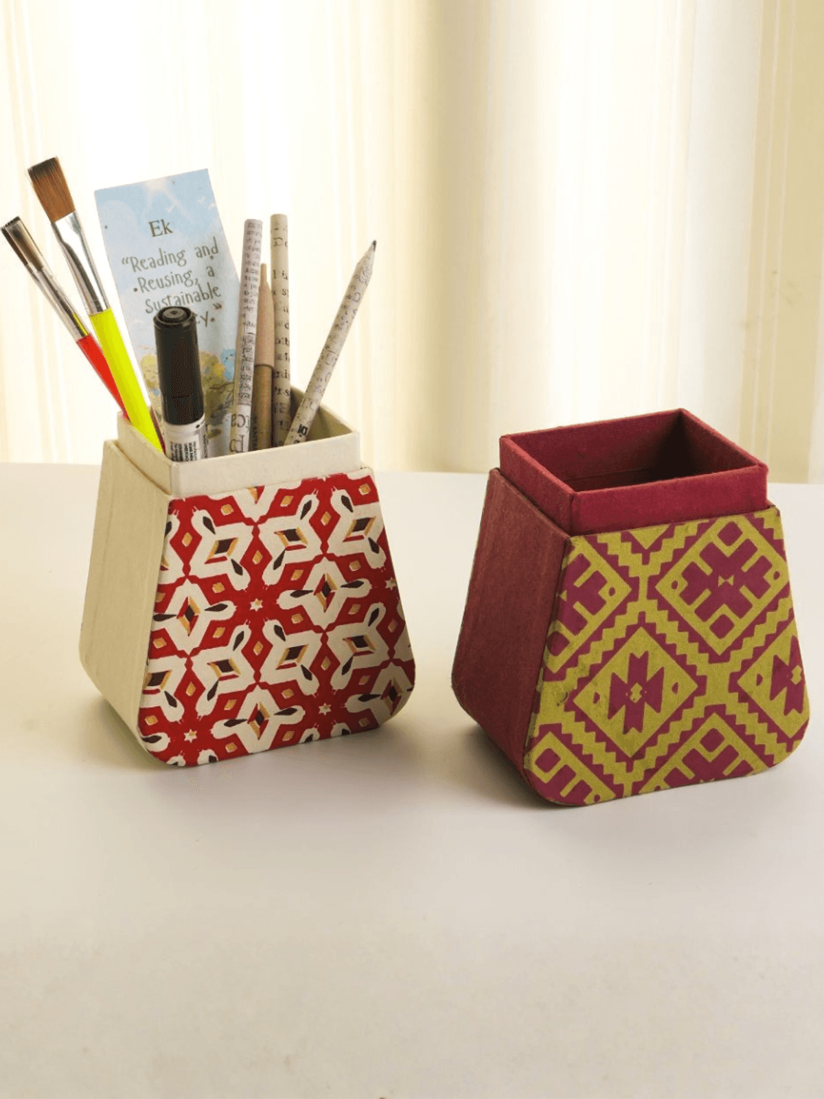 Handmade Paper Pen Stand | Eco-Friendly Desk Organizer