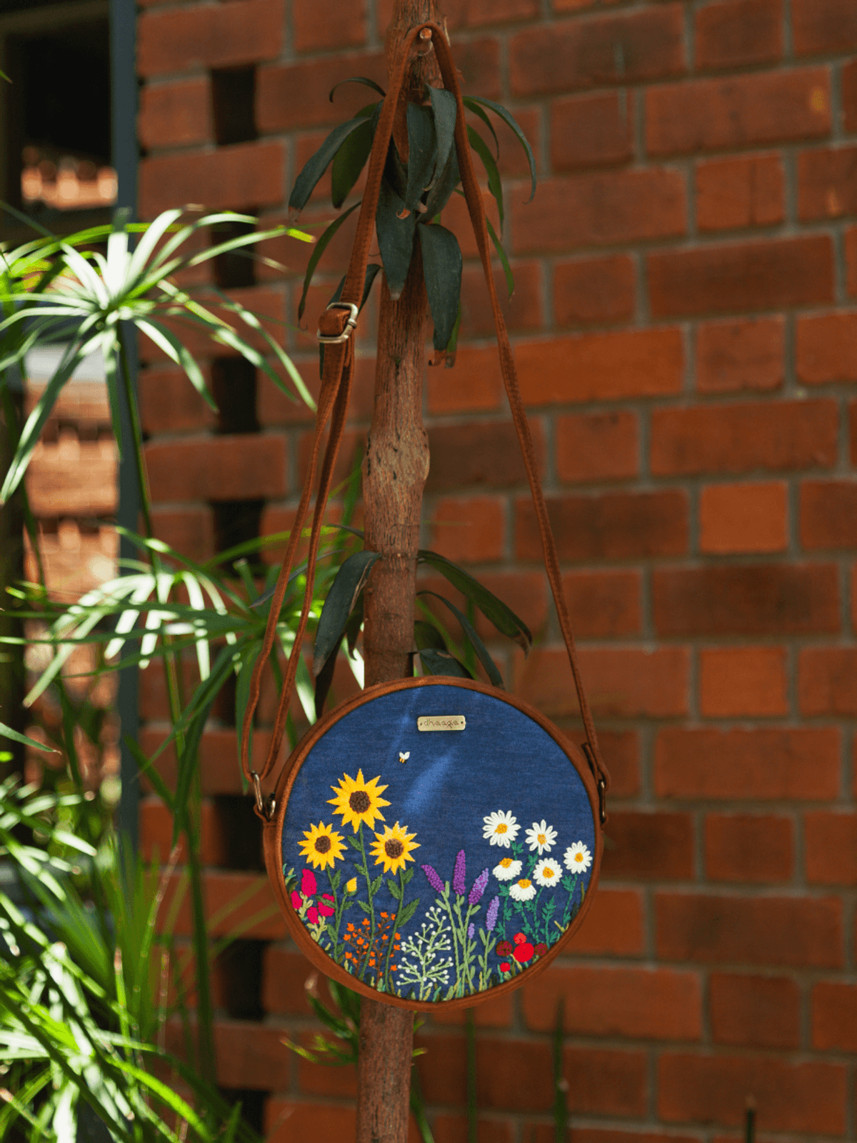 Bee and The Wildflowers Denim Round Sling Bag