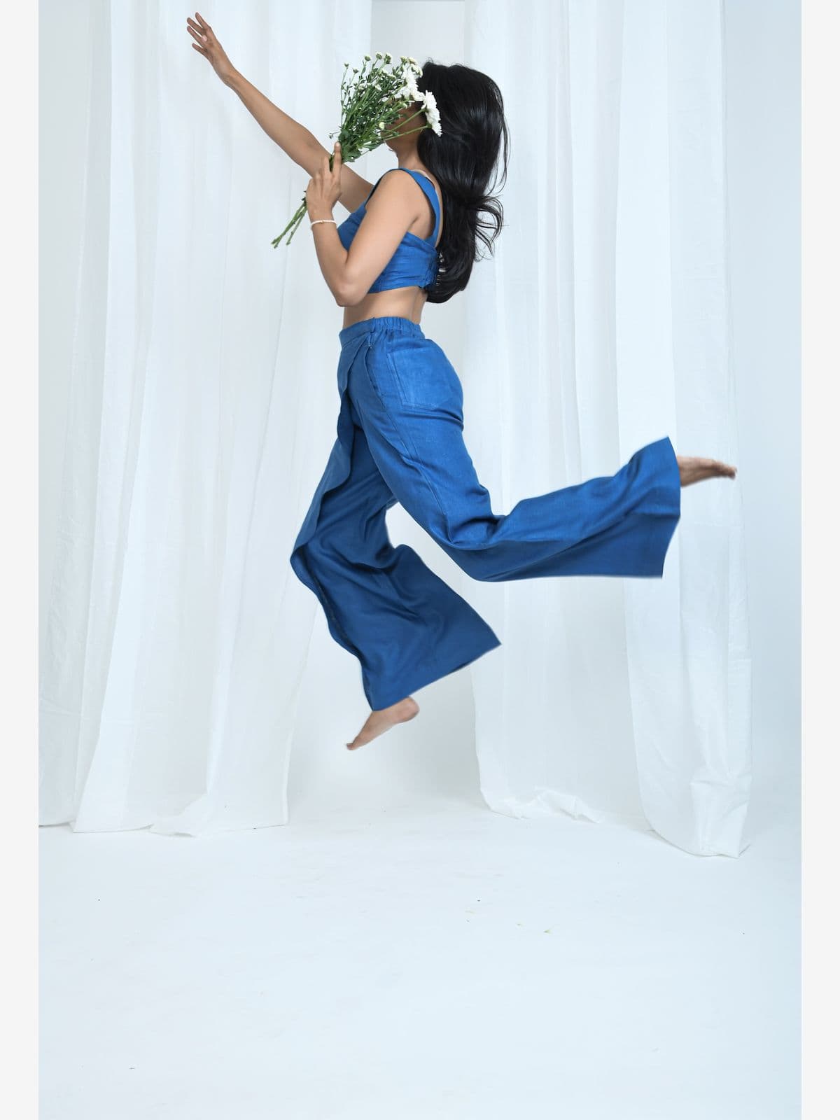 Hemp Skort-Style Long Pants | Relaxed fit