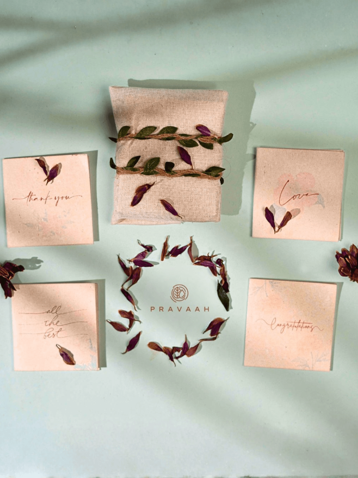 Pushp Gift Cards Set Eco Friendly Valentines Day Gift