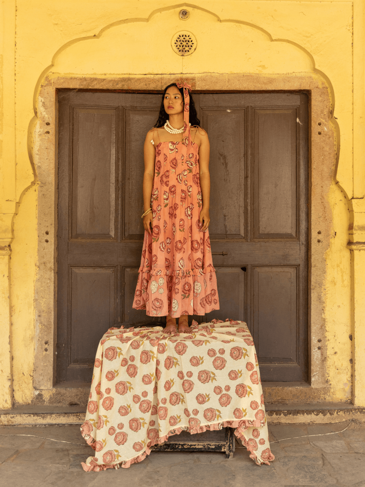 PETAL PINK TIE UP DRESS