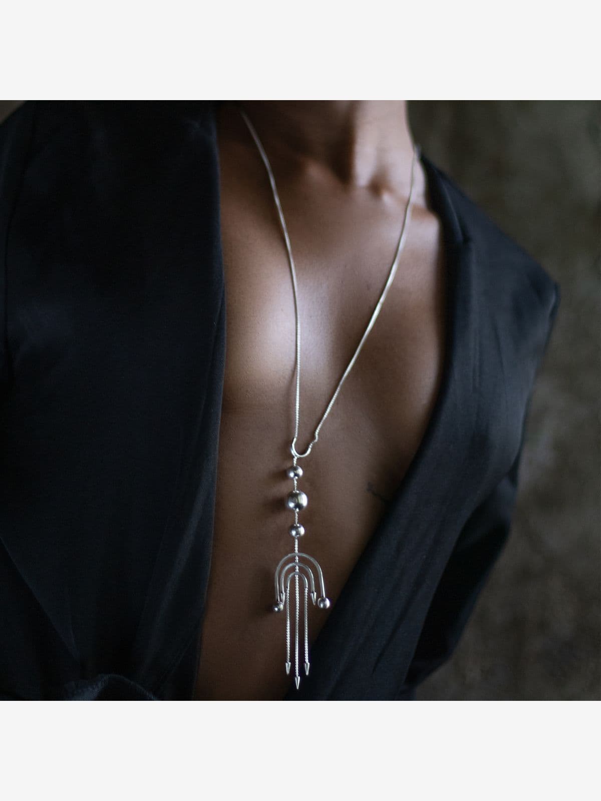 Deco silver Flapper lariat Deco silver Flapper lariat