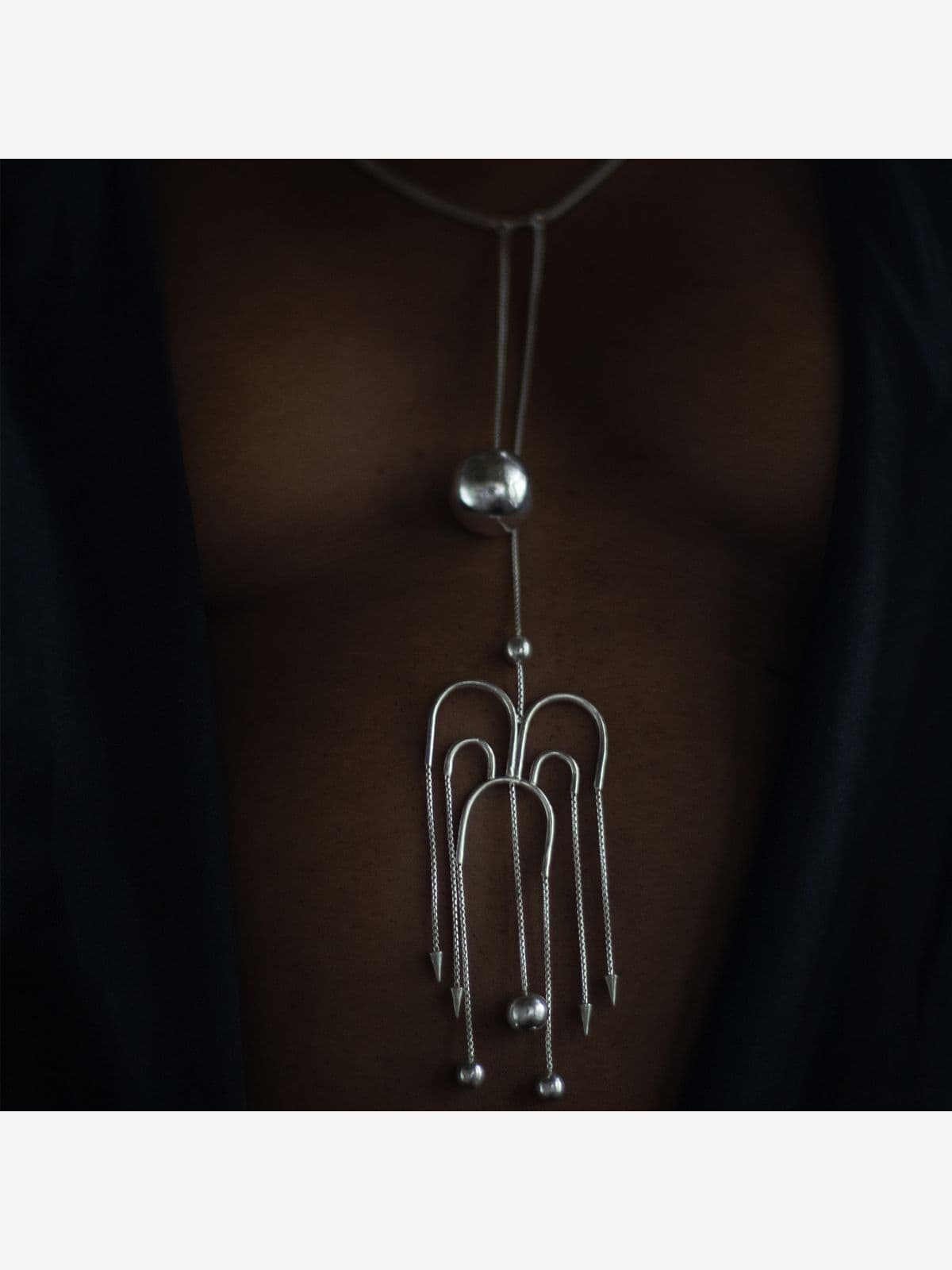 Deco silver fountain Necklace Deco silver fountain Necklace