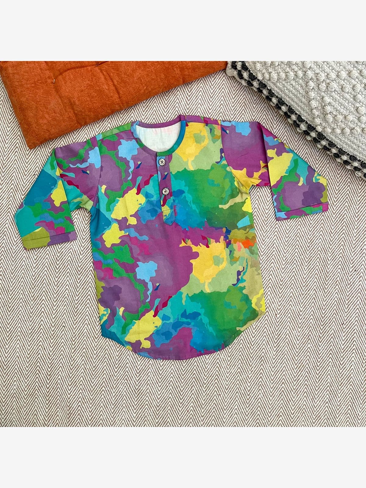 Organic Cotton Unisex Gulaal Print Kurta Organic Cotton Unisex Gulaal Print Kurta