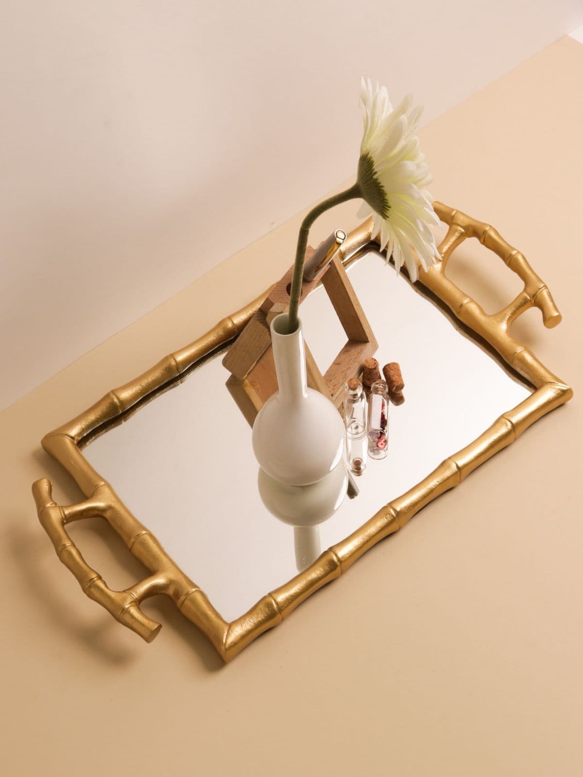 Bamboo Design Mirror Tray | Vanity Tray | Large Bamboo Design Mirror Tray | Vanity Tray | Large
