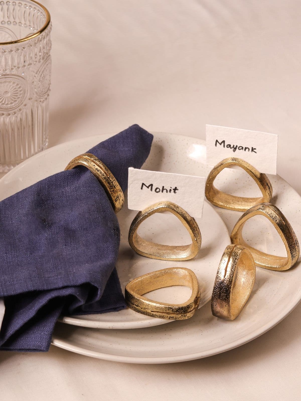 Triangle Napkin Rings With Name Tags Triangle Napkin Rings With Name Tags
