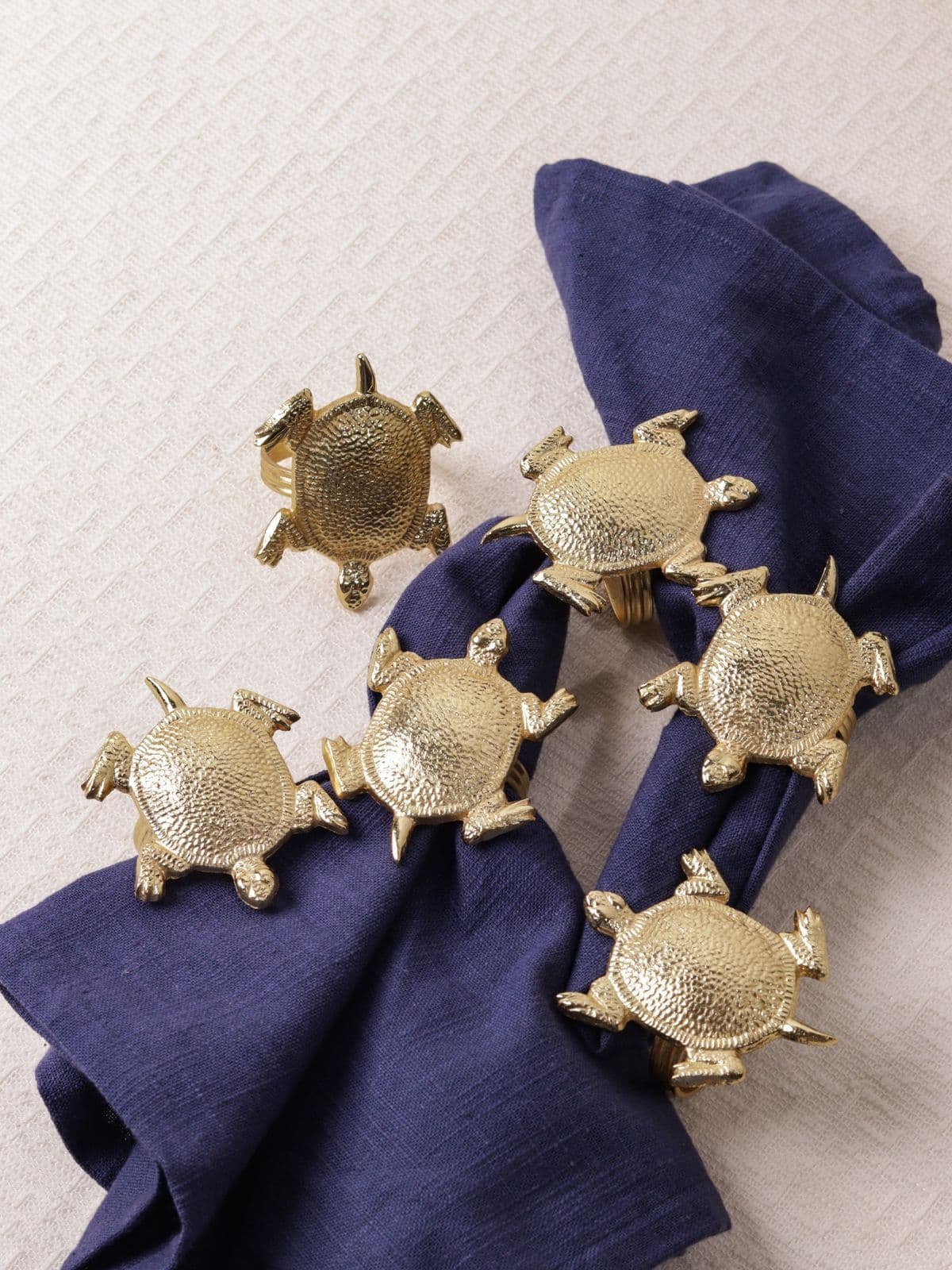 Glimpse Homes Elegant Gold Napkin Rings for Dining Table, Tortoise Glimpse Homes Elegant Gold Napkin Rings for Dining Table, Tortoise