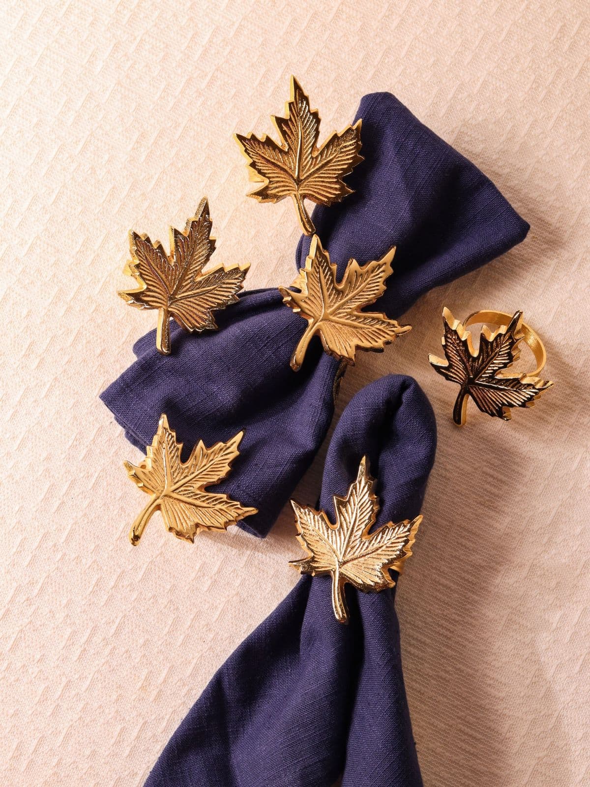 Glimpse Homes Elegant Gold Napkin Rings for Dining Table, Maple Leaf Glimpse Homes Elegant Gold Napkin Rings for Dining Table, Maple Leaf