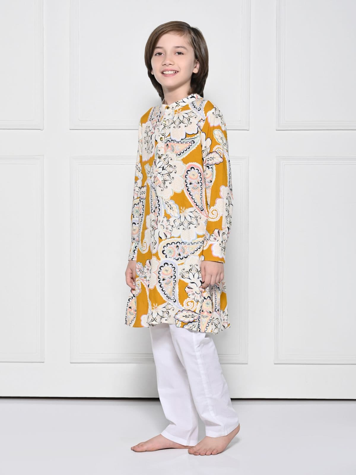 Yellow paisley – A Yellow Kurta set for boys Yellow paisley – A Yellow Kurta set for boys