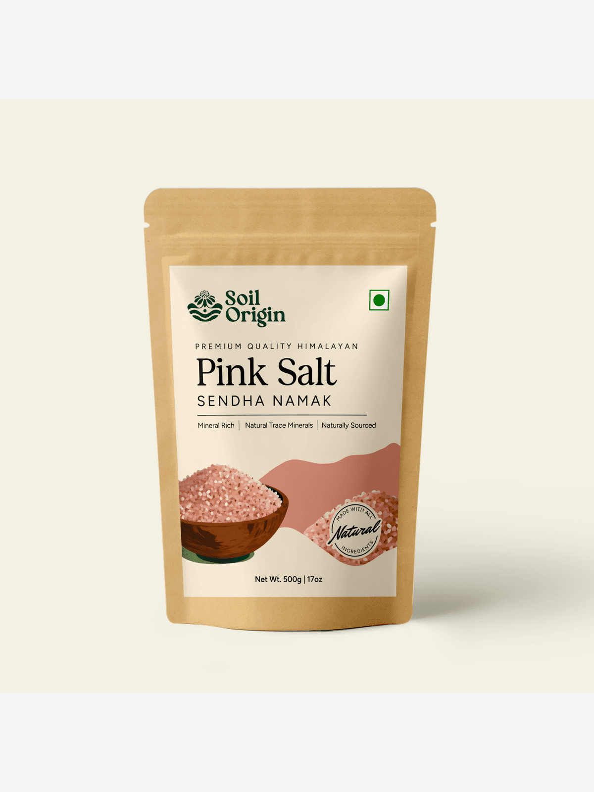 Soil Origin Himalayan Pink Salt | Sendha Namak | Mineral Rich - 500g Soil Origin Himalayan Pink Salt | Sendha Namak | Mineral Rich - 500g