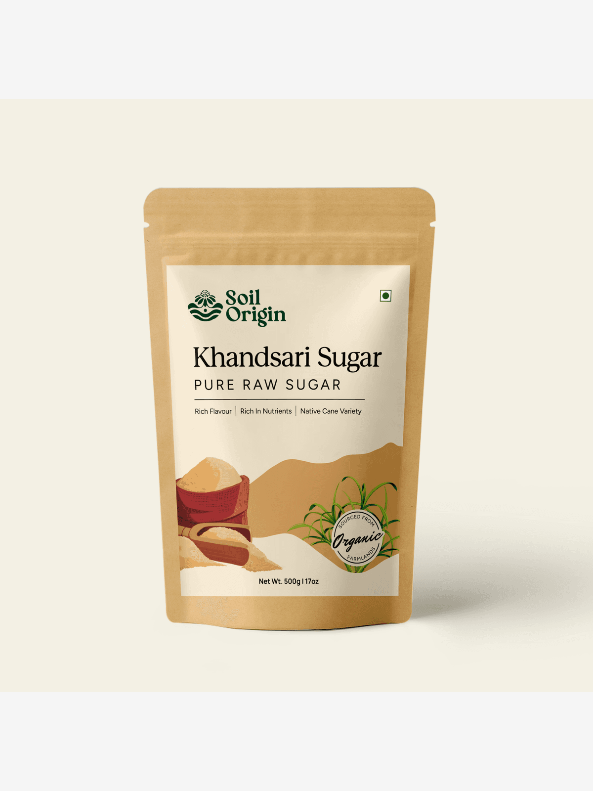 Khandsari Sugar (Raw Sugar) - 500 Gm Khandsari Sugar (Raw Sugar) - 500 Gm