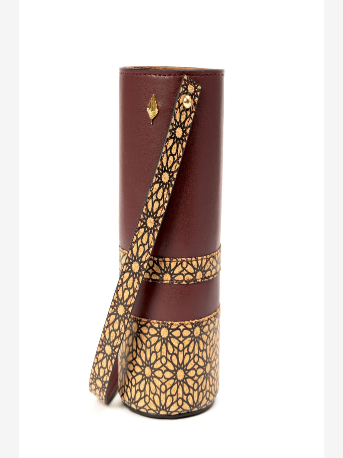 Green Hermitage Wine Bottle Holder Plant Leather & Printed Cork | 1 Wine bottle holder, Strap (Maroon) Green Hermitage Wine Bottle Holder Plant Leather & Printed Cork | 1 Wine bottle holder, Strap (Maroon)